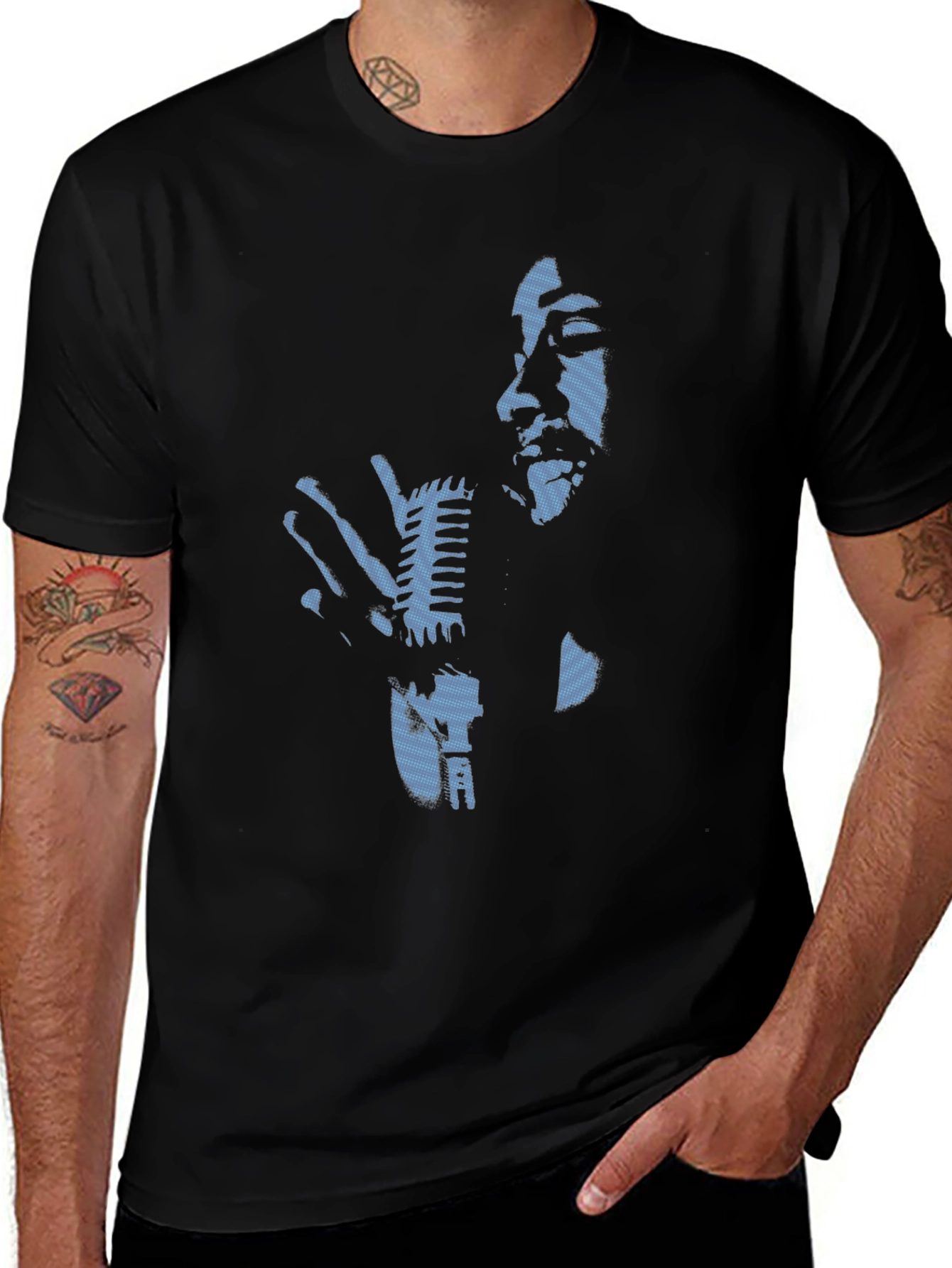 Retro Singer Graphic Black T-Shirt