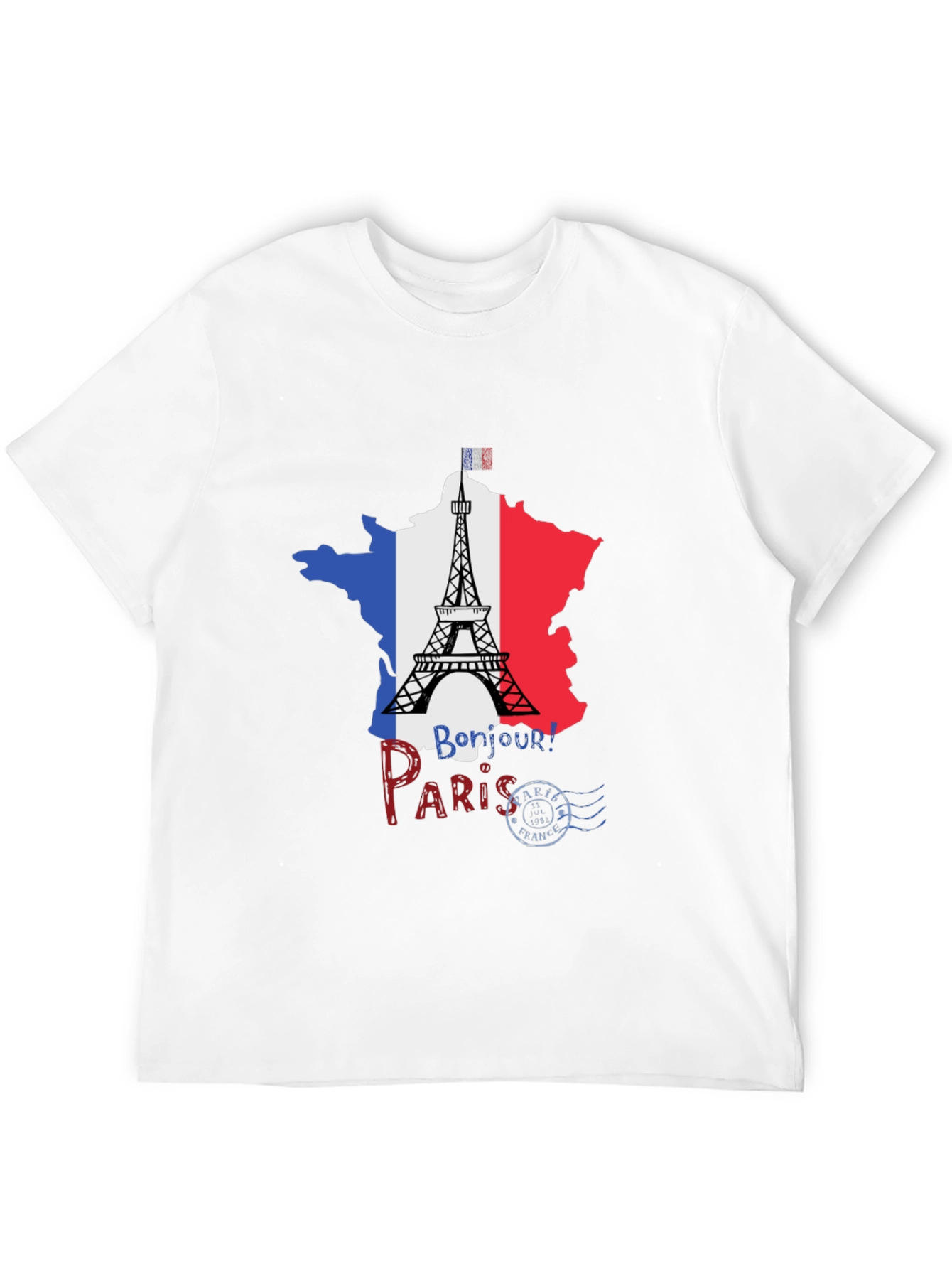 Paris France Eiffel Tower Black T-Shirt