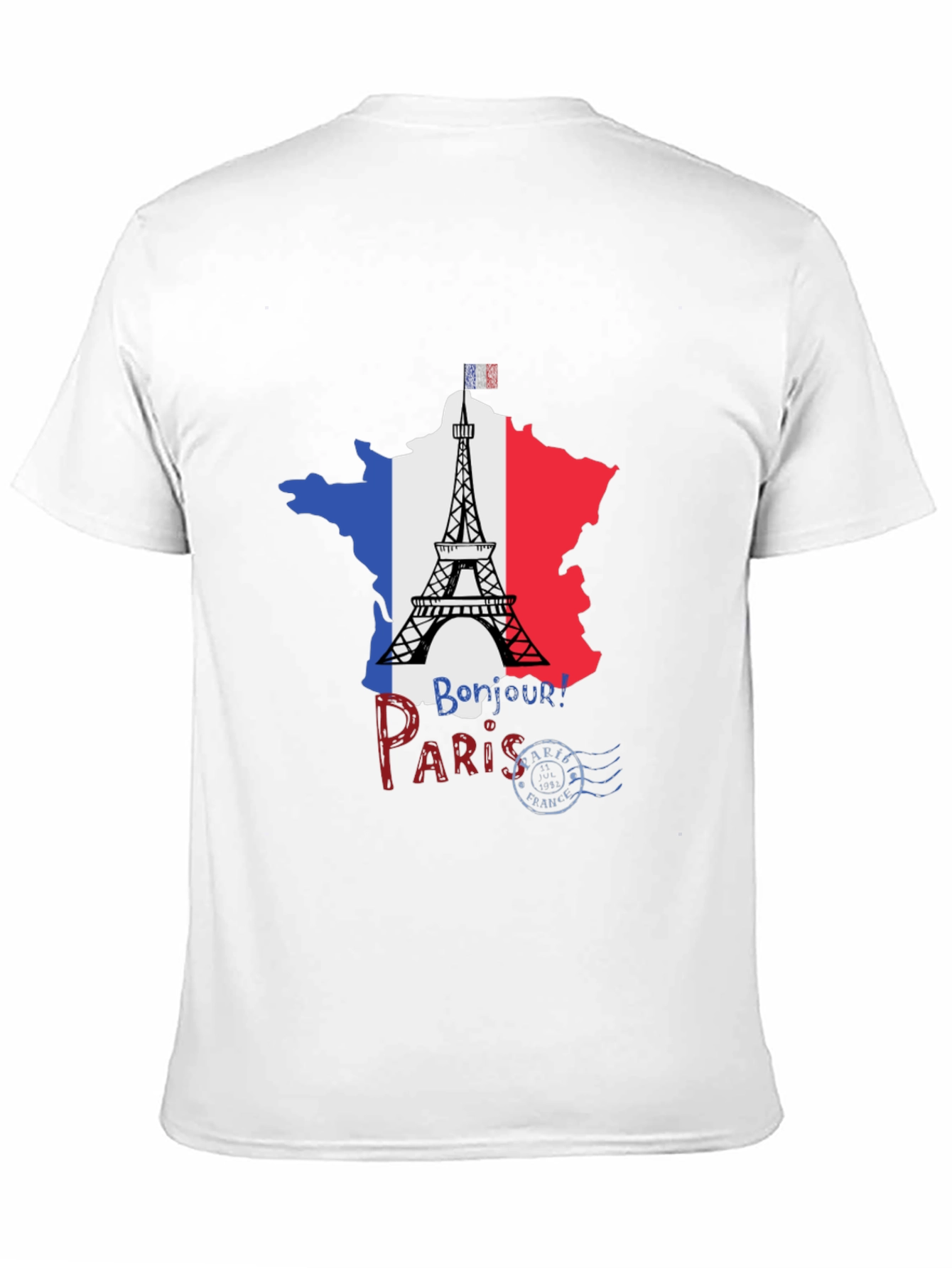 Paris France Eiffel Tower Black T-Shirt