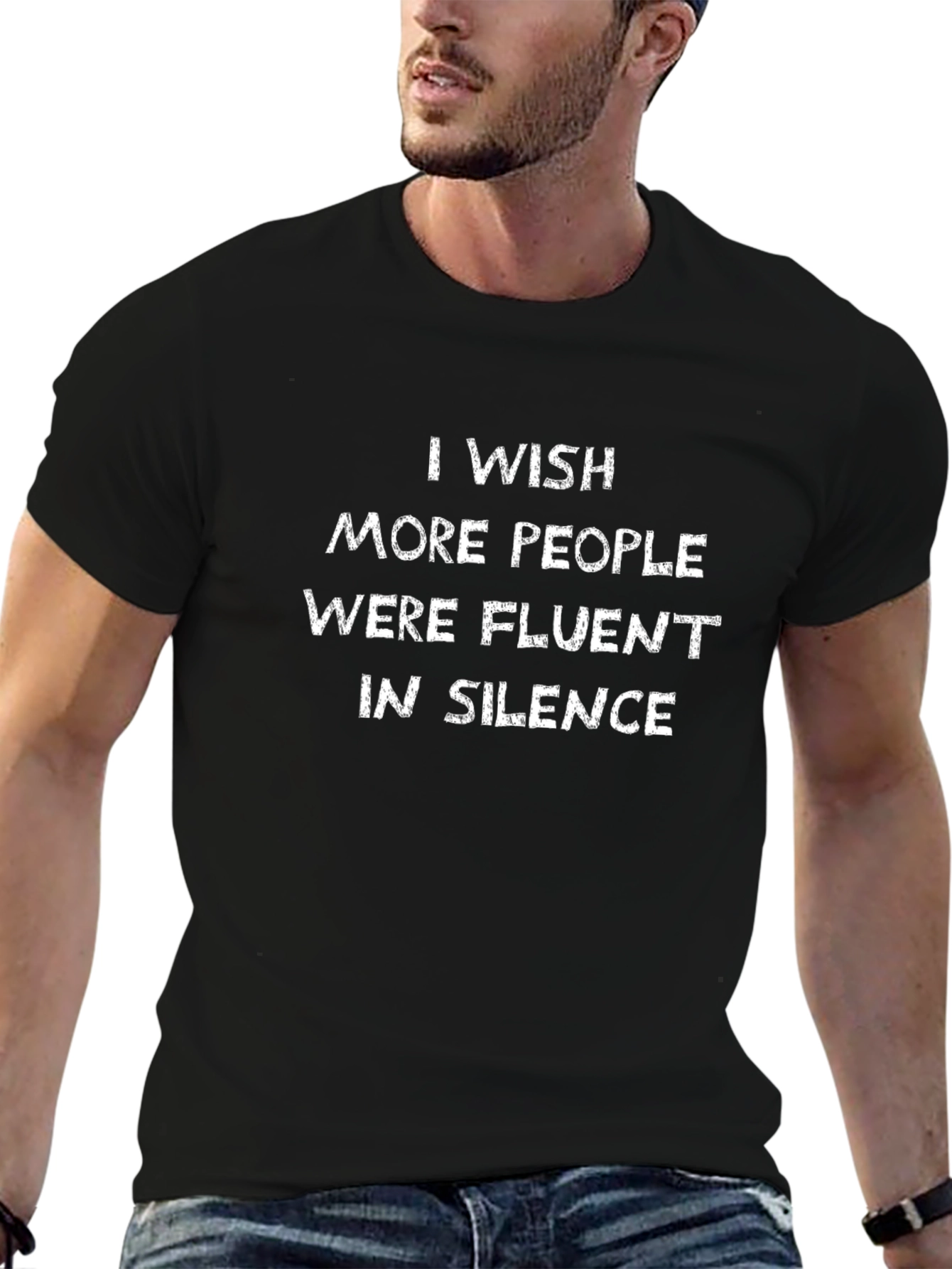 Fluent in Silence Graphic Tee - Black Cotton Shirt