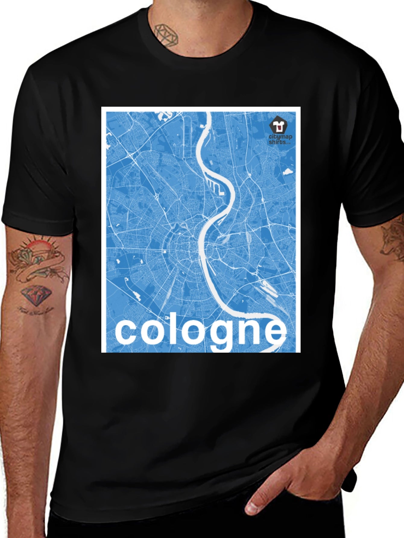 Cologne City Map Graphic Tee - Urban Style
