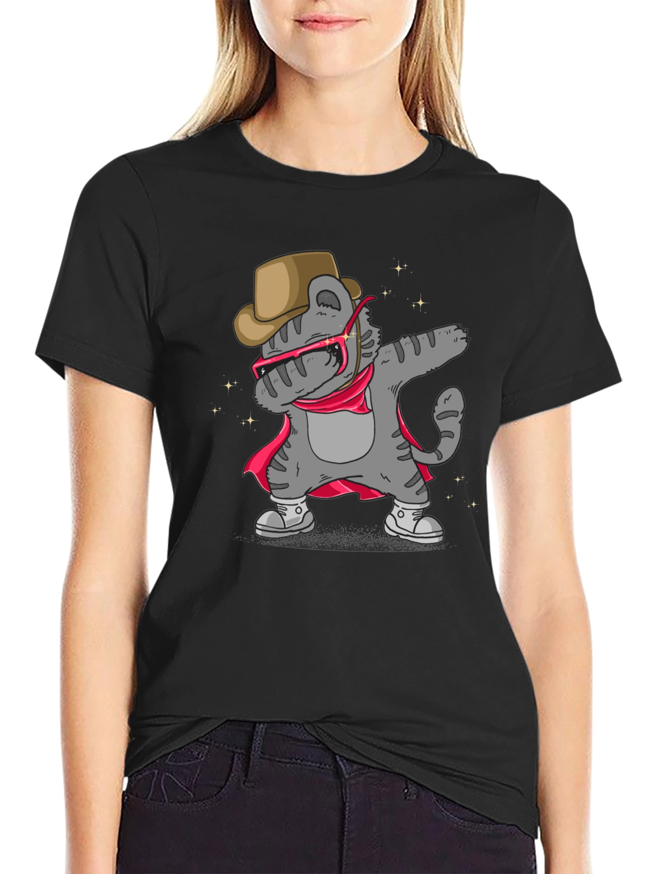 Dabbing Cat Cowboy T-Shirt