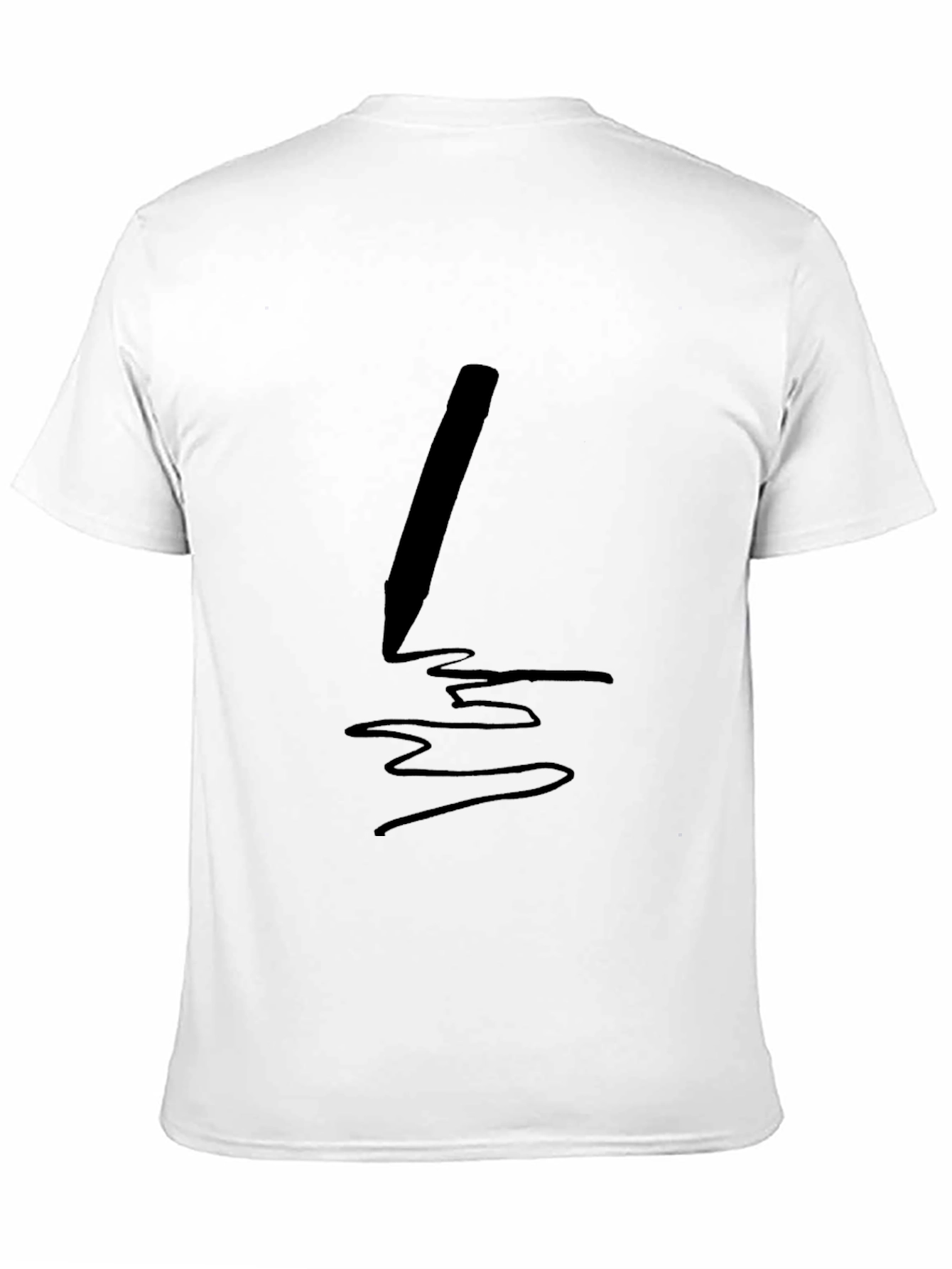 Mens Black T-Shirt with Pen Graphic
