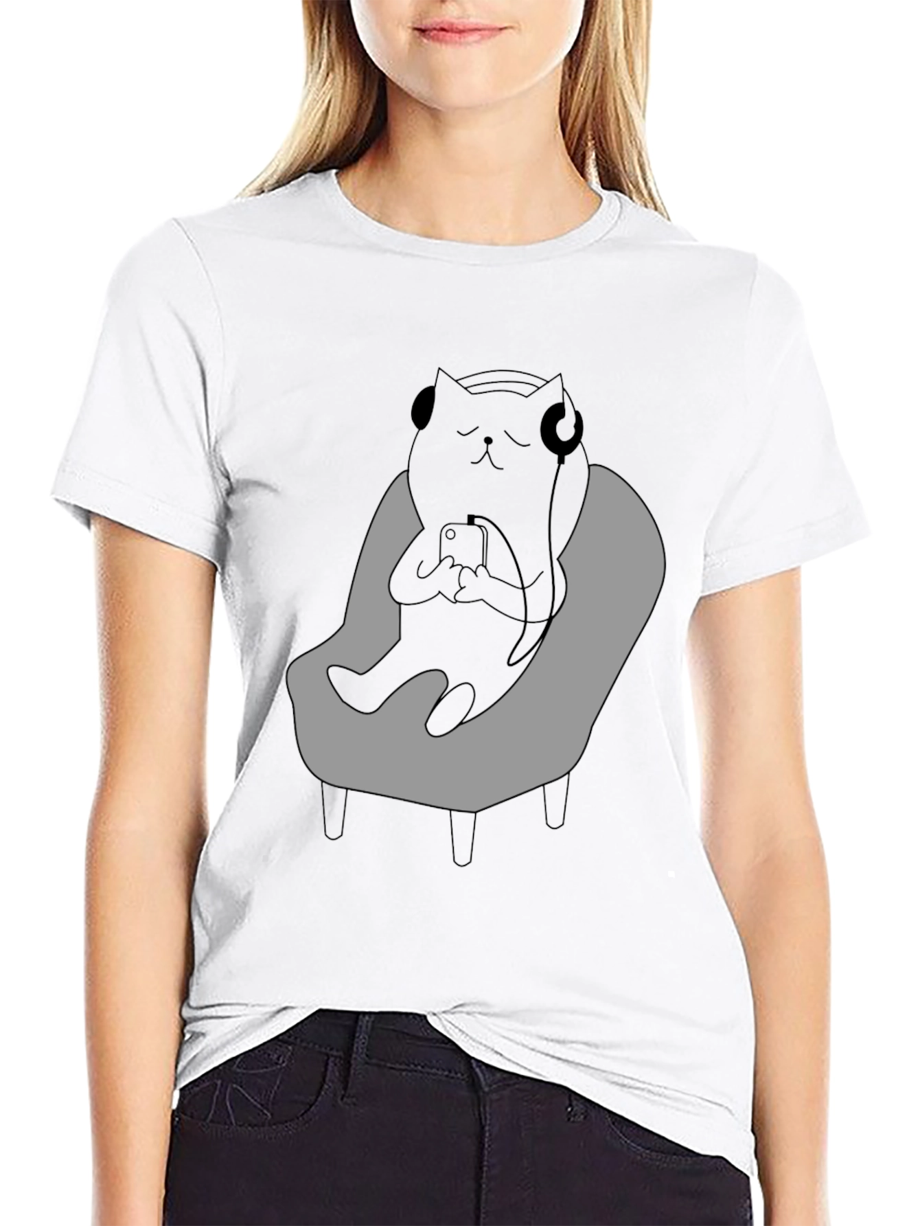 Cool Cat Relaxing in Chair T-Shirt