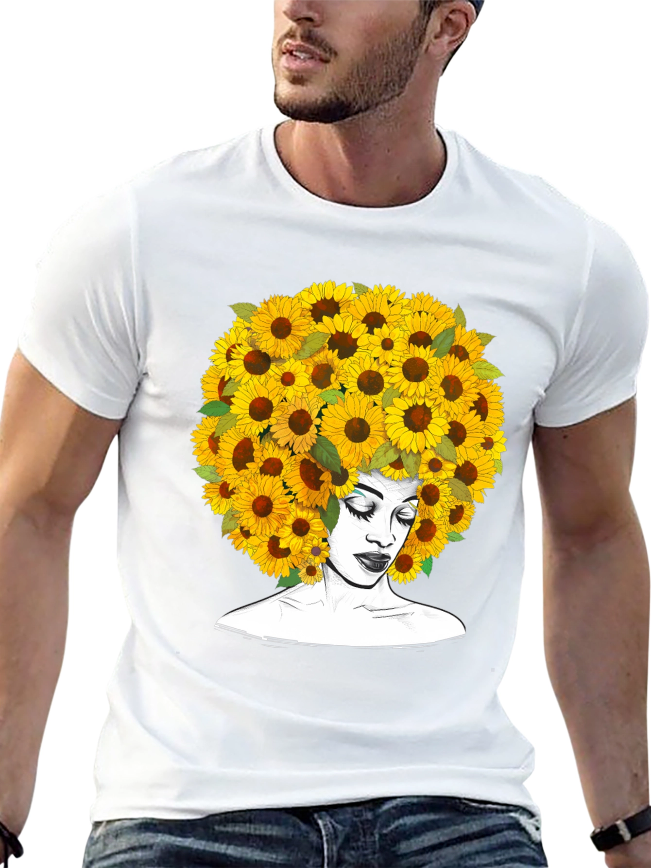 Sunflower Afro T-Shirt - Black Graphic Tee