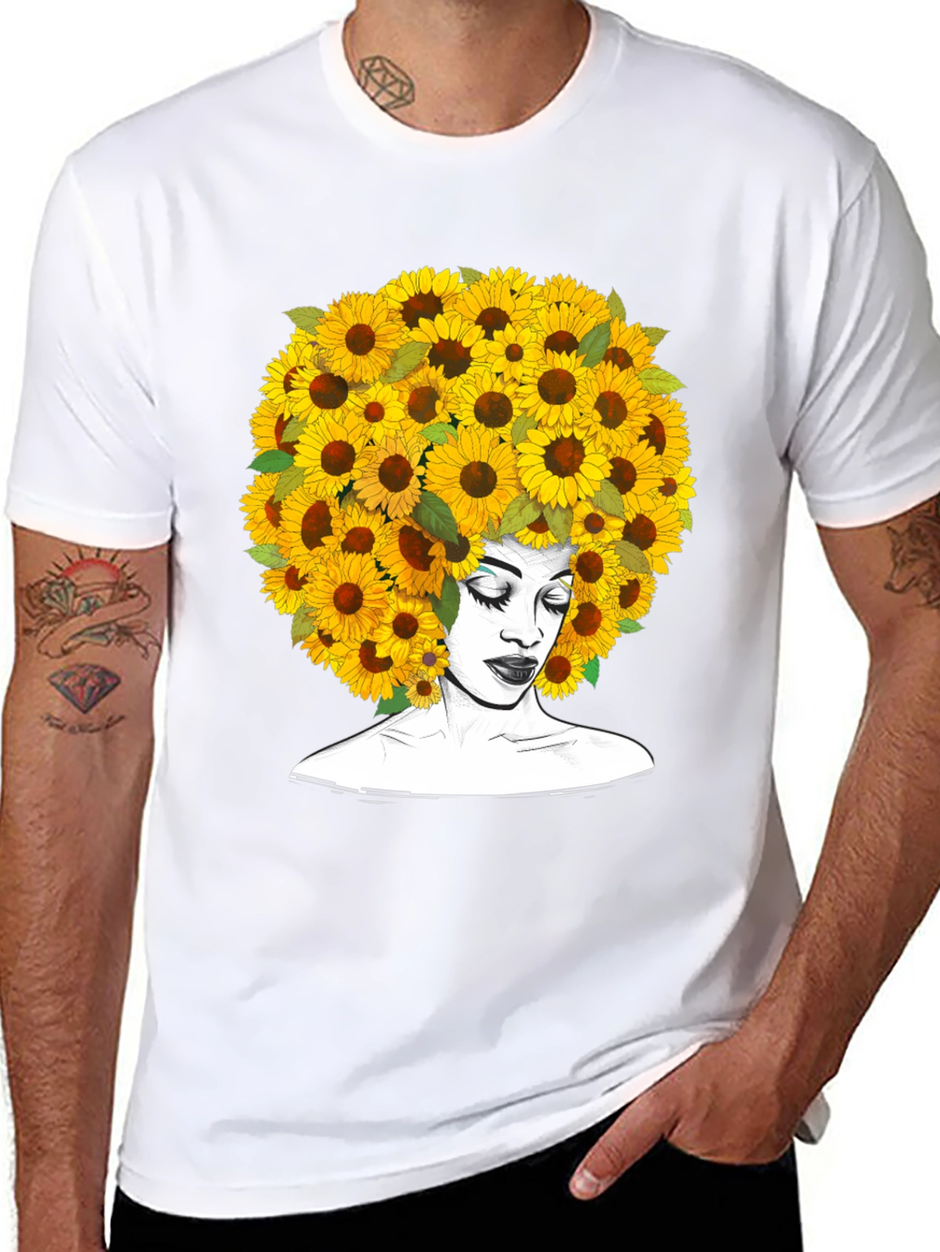 Sunflower Afro T-Shirt - Black Graphic Tee
