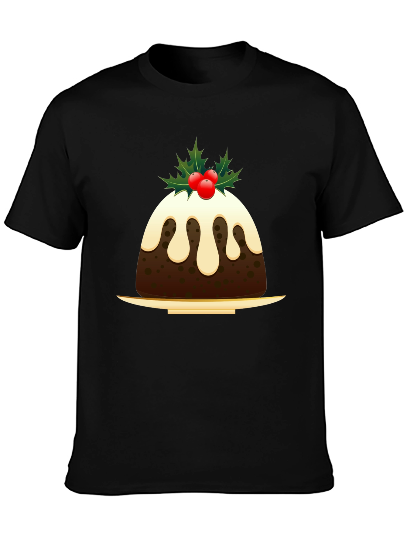 Christmas Pudding Graphic Tee - Holiday Festive Apparel