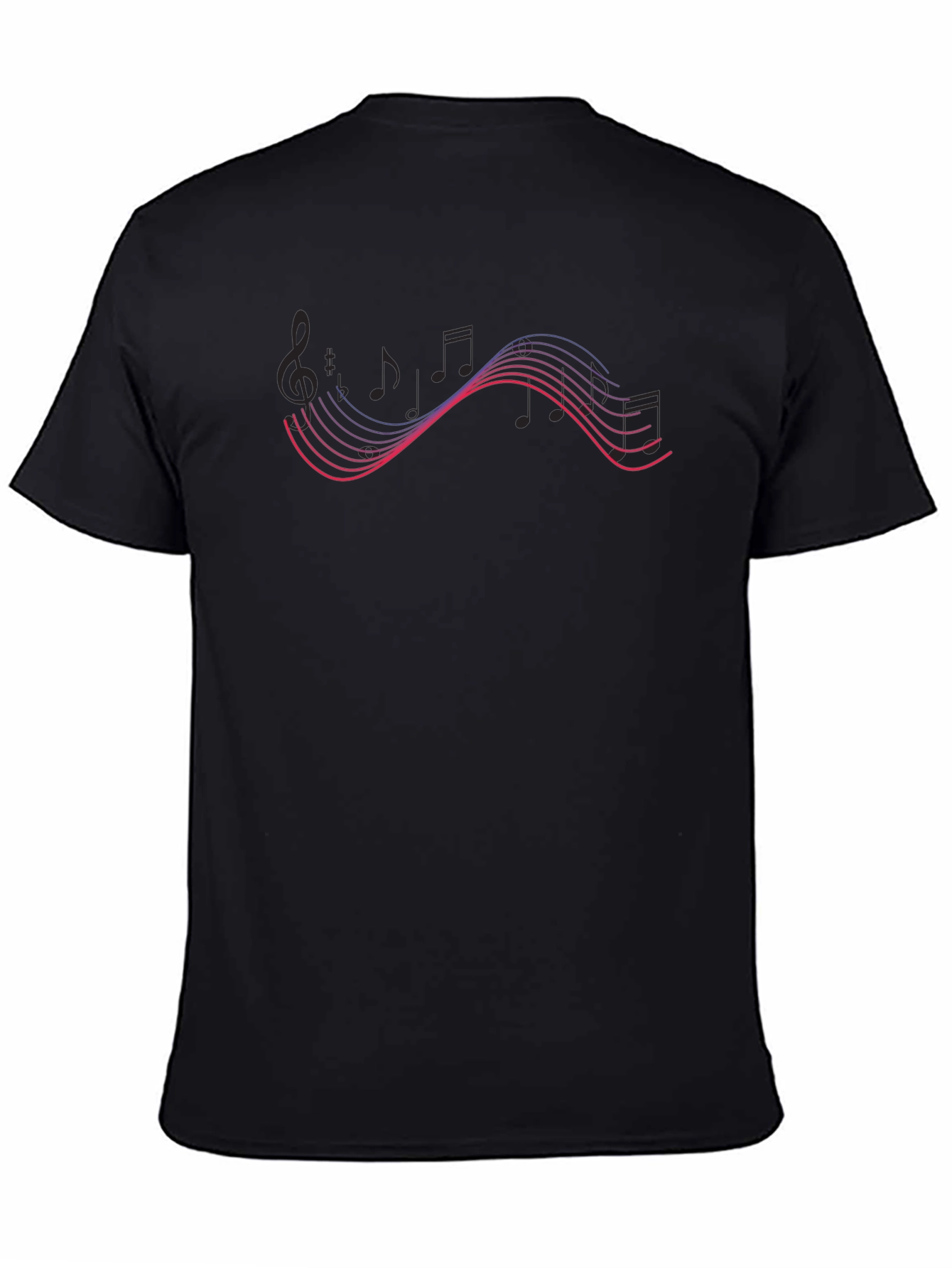 Musical Notes Black T-Shirt
