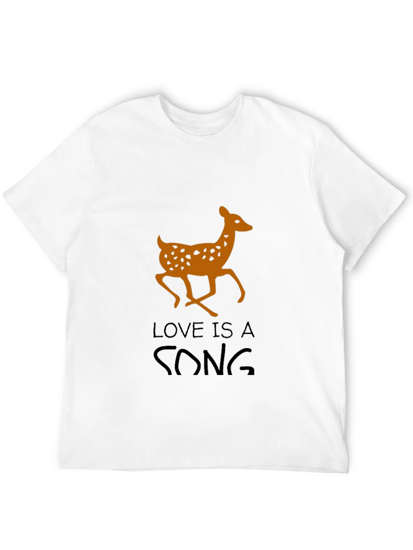 Deer Love Song Graphic T-Shirt - Mens Black Tee