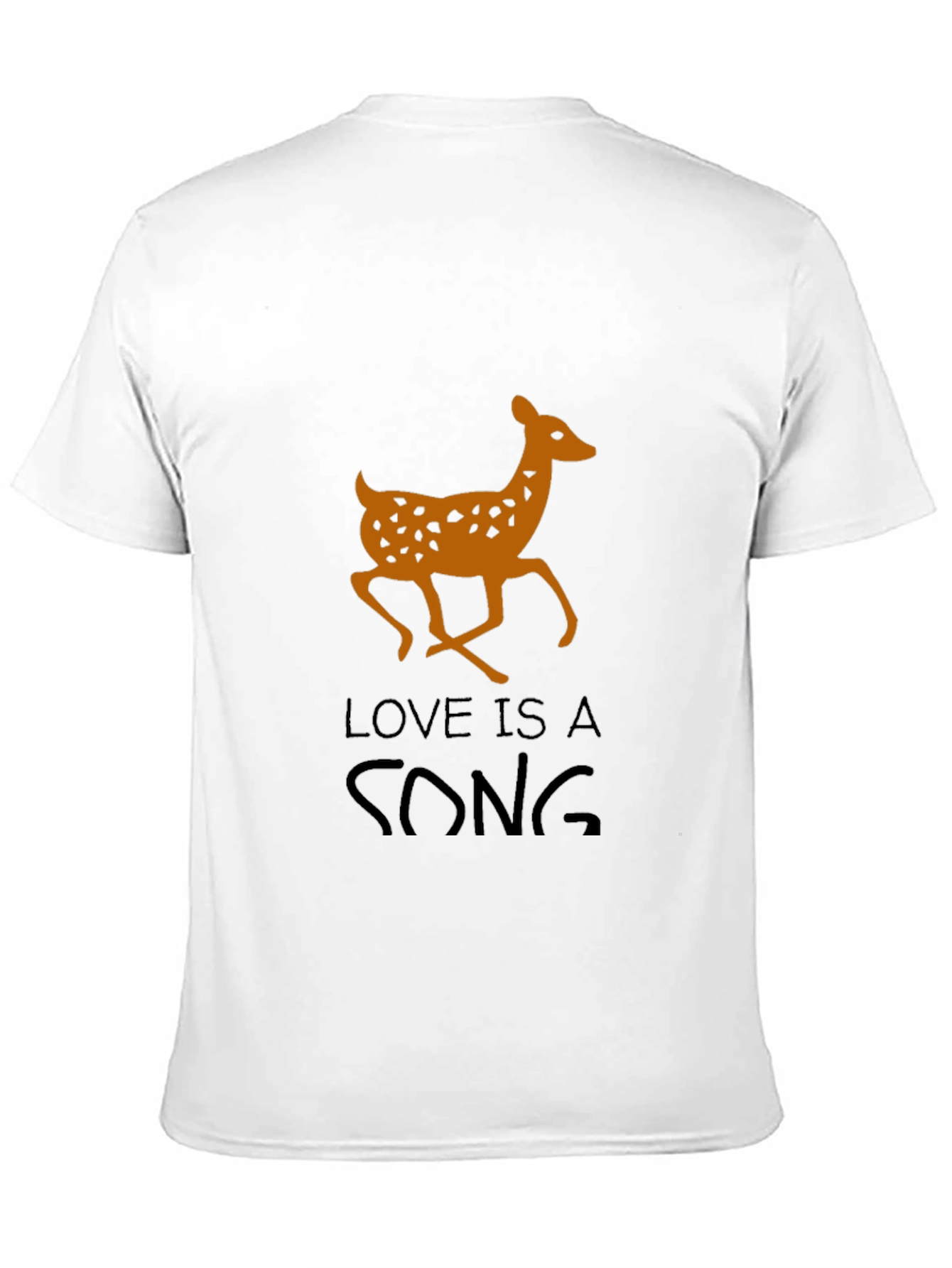 Deer Love Song Graphic T-Shirt - Mens Black Tee