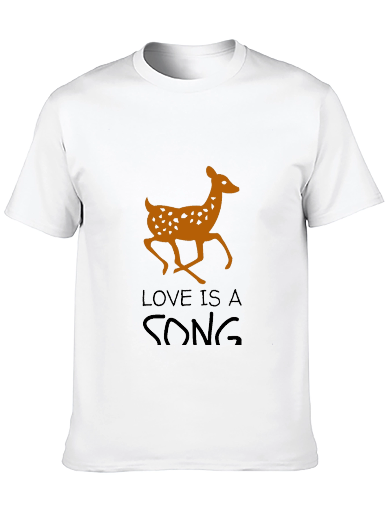 Deer Love Song Graphic T-Shirt - Mens Black Tee