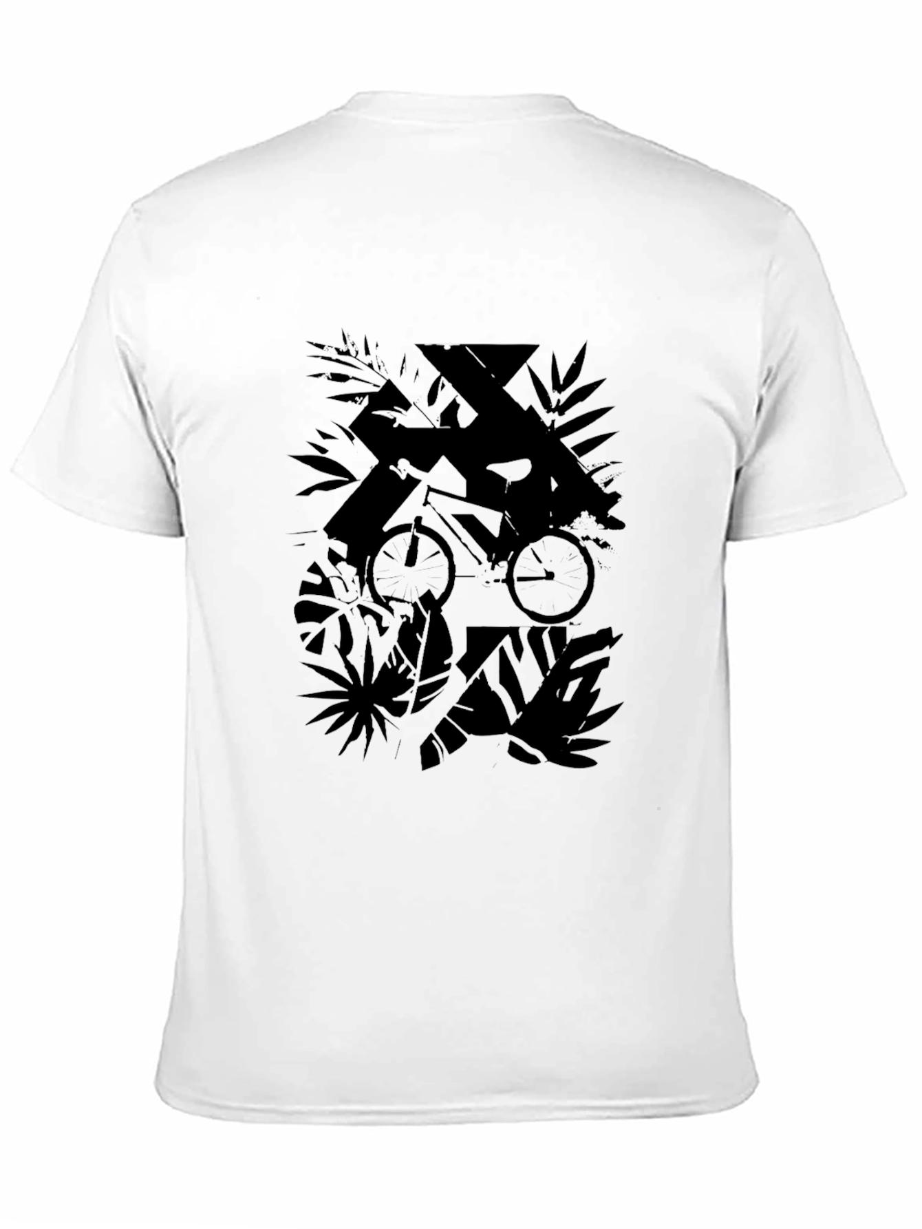 Black Graphic Tee: Urban Jungle Bike Design