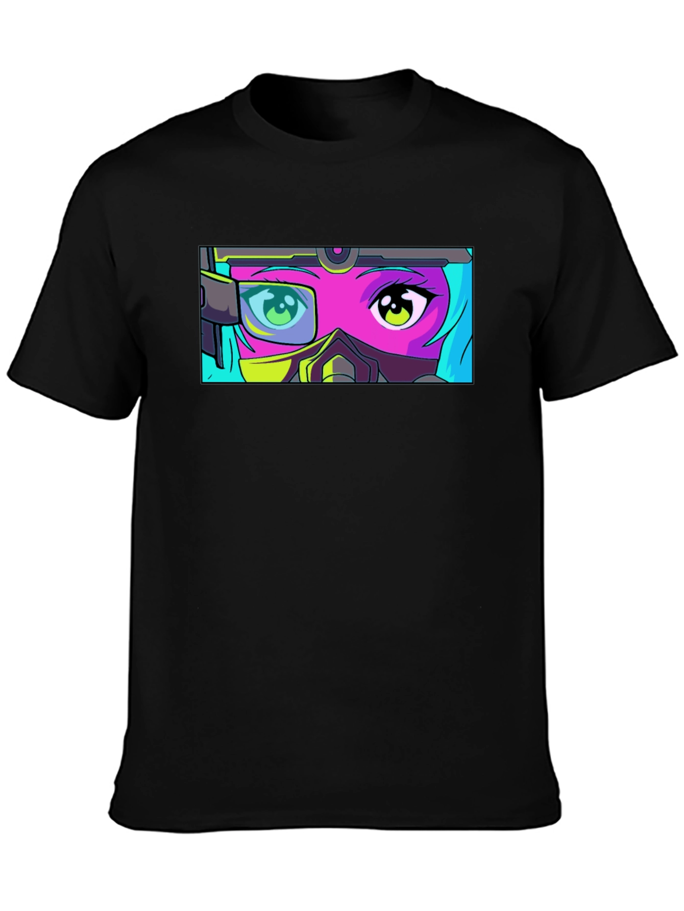 Anime Eyes T-Shirt - Futuristic Manga Graphic Tee
