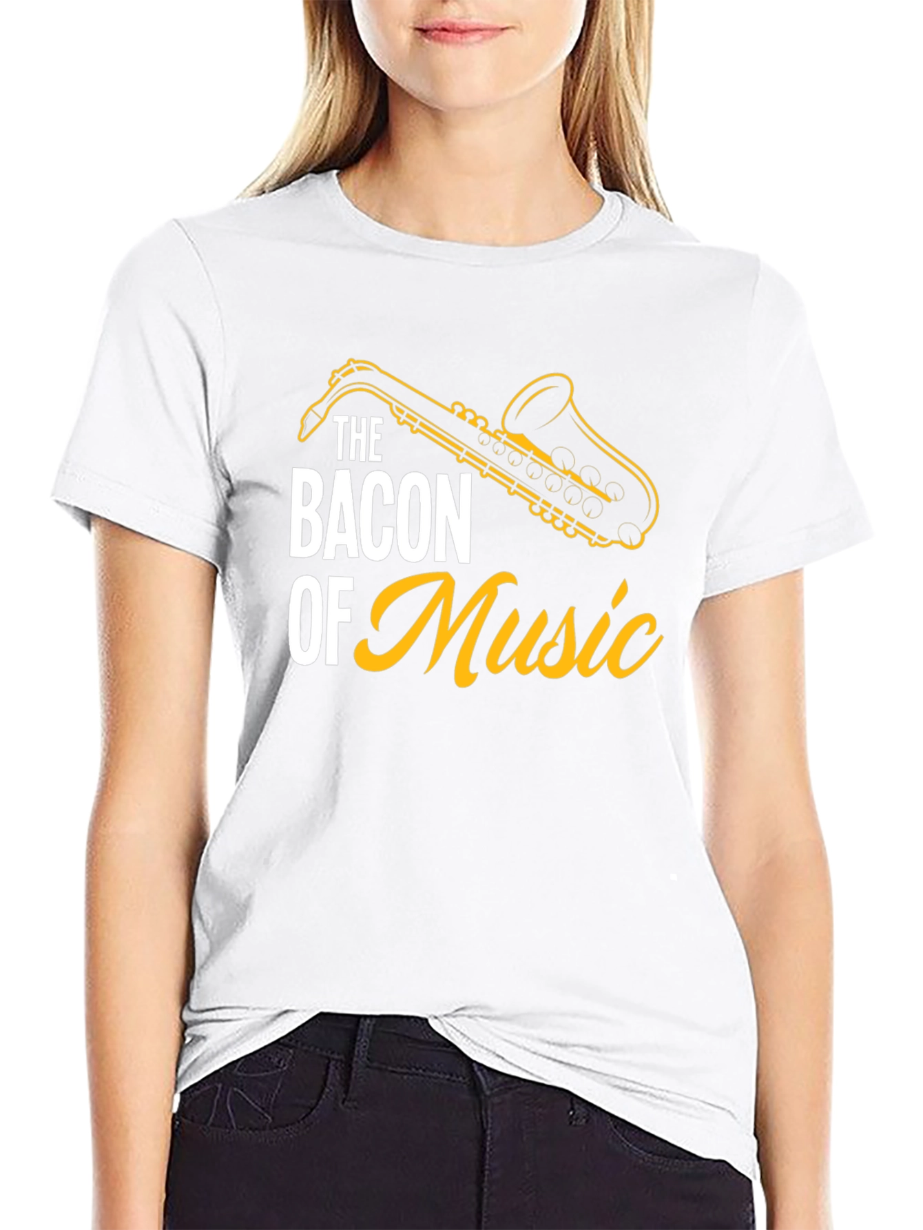 Bacon of Music Saxophone Graphic T-Shirt