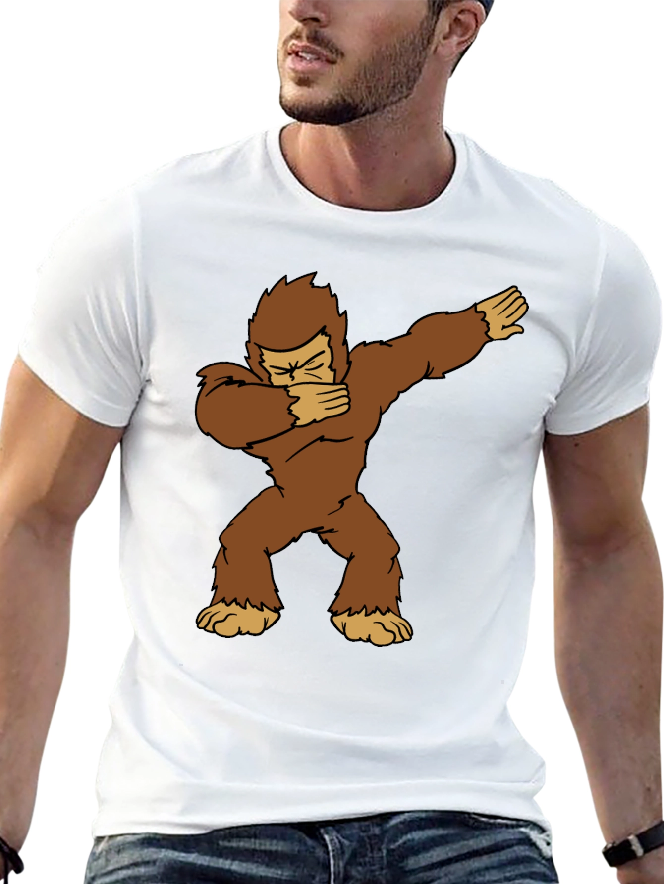 Dabbing Bigfoot Graphic Tee - Black