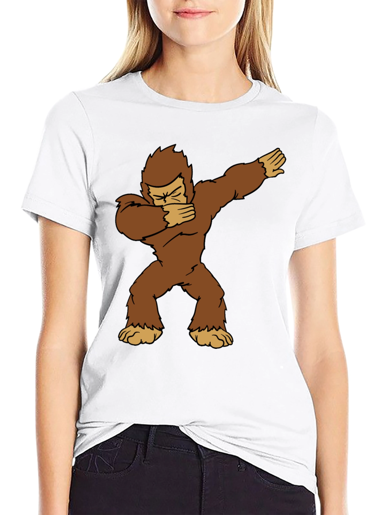 Dabbing Bigfoot Graphic Tee - Black