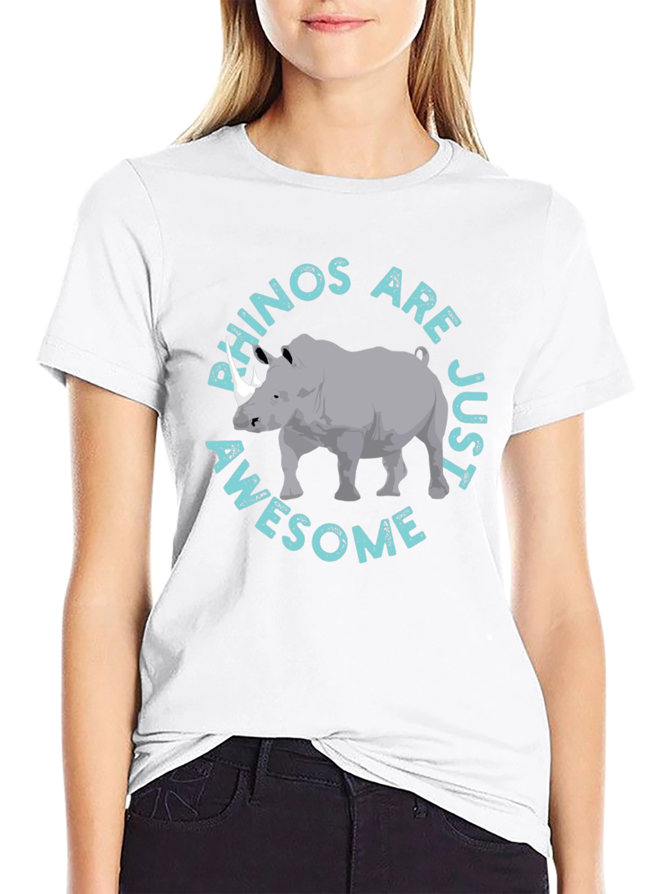 Rhino Awesome Graphic Print T-Shirt