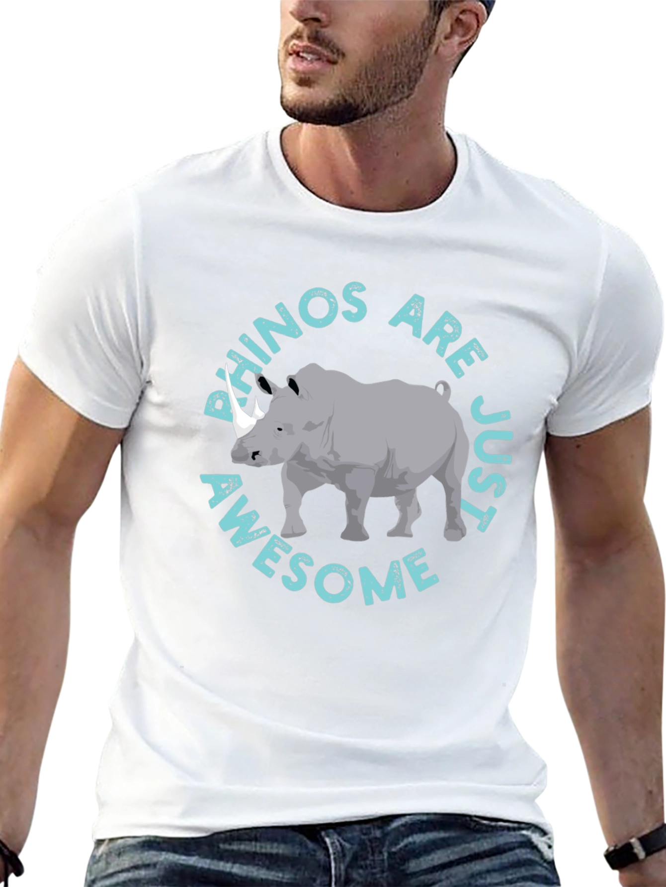 Rhino Awesome Graphic Print T-Shirt