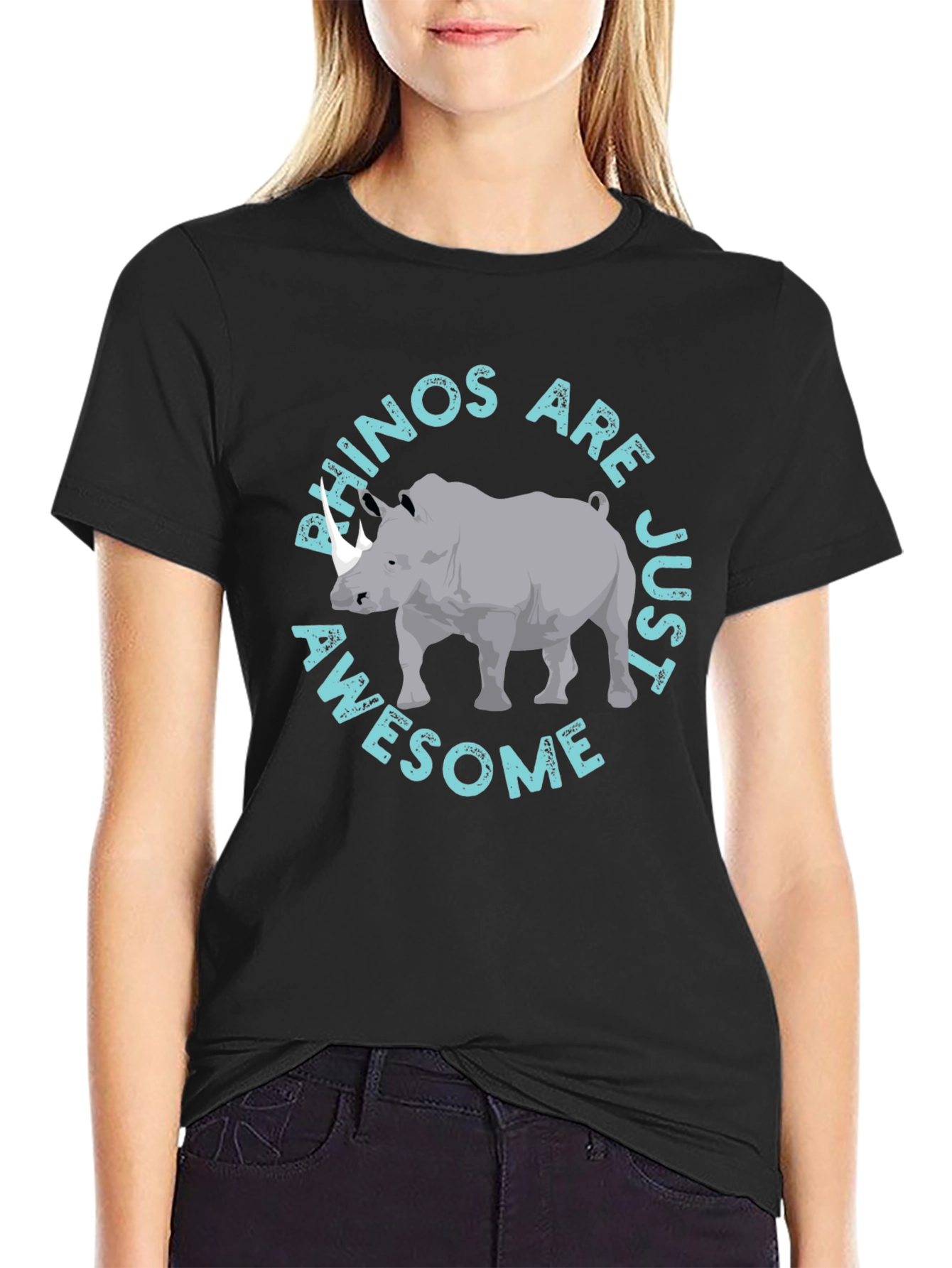 Rhino Awesome Graphic Print T-Shirt