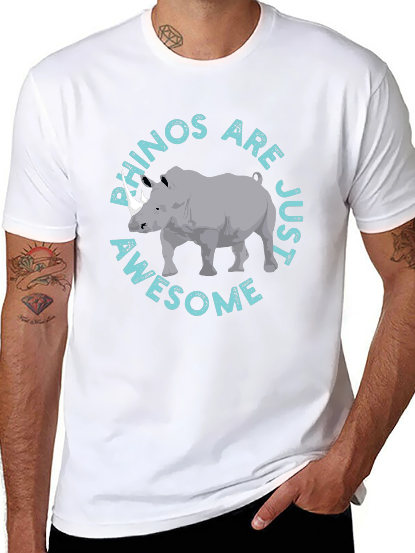 Rhino Awesome Graphic Print T-Shirt