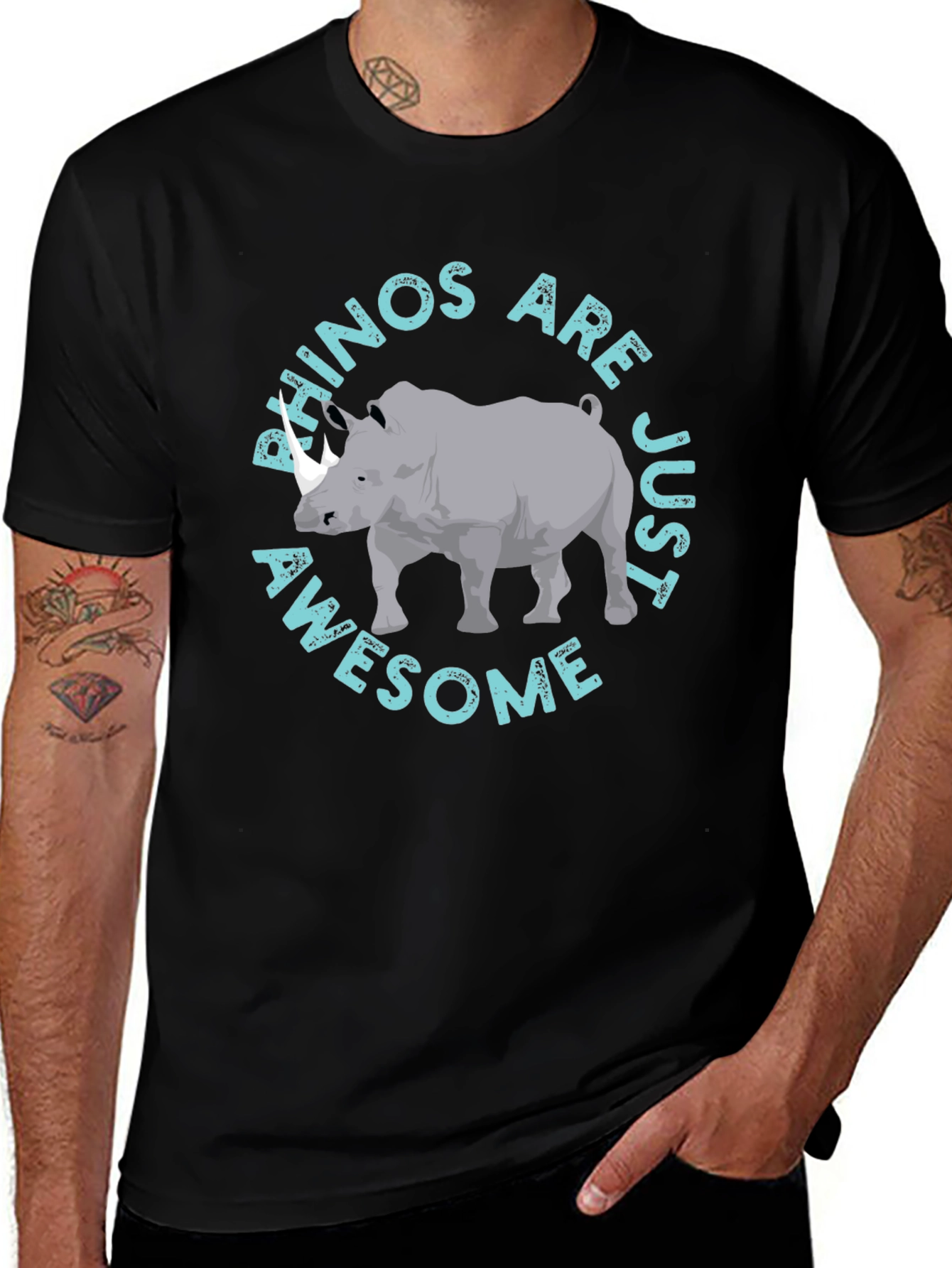 Rhino Awesome Graphic Print T-Shirt