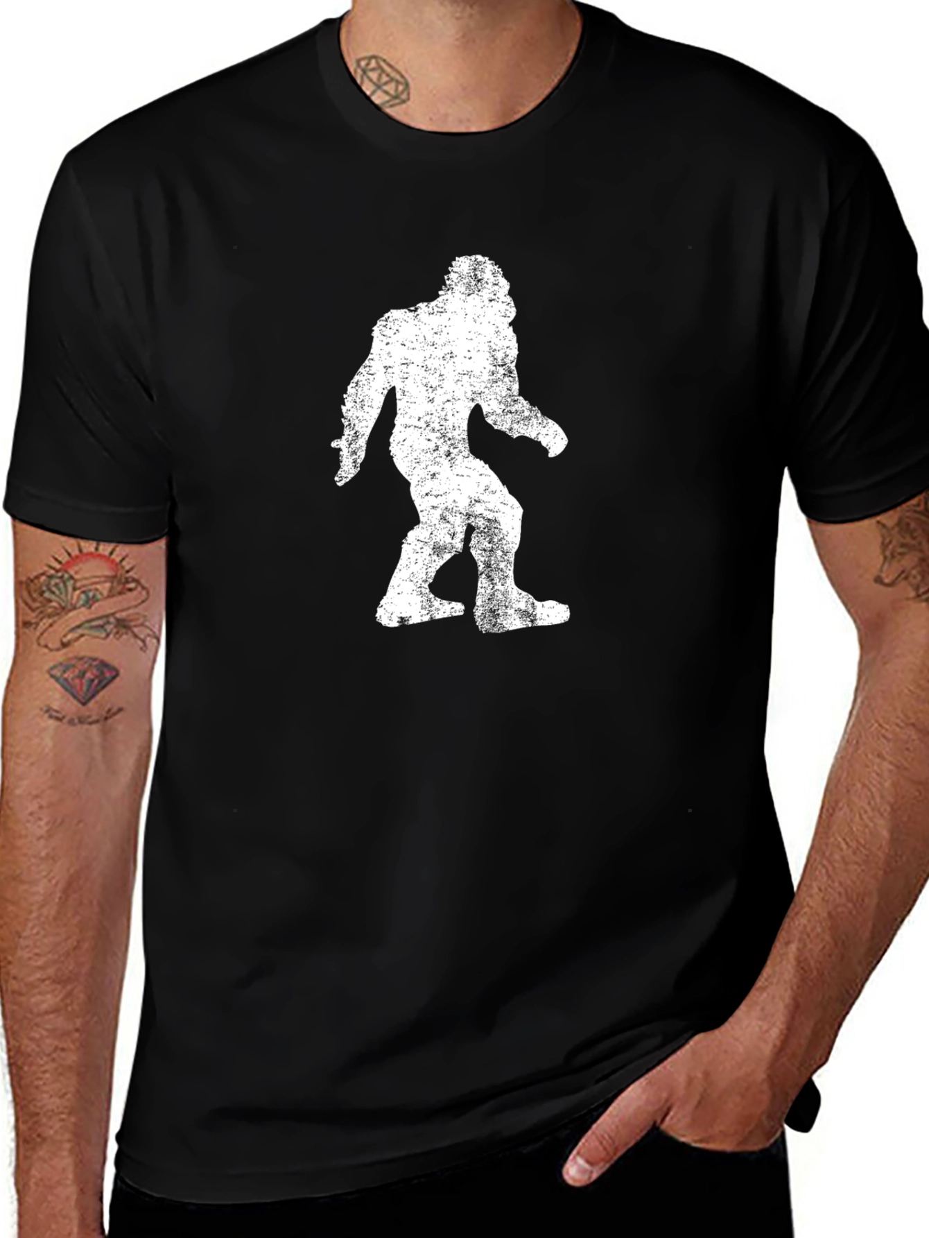 Bigfoot Silhouette Graphic Tee - Black