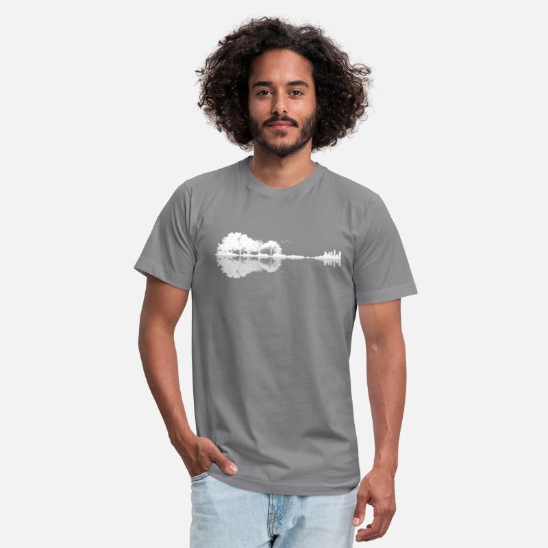 Acoustic guitar forest nature reflection mirror