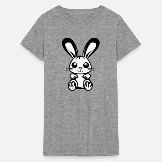 Adorable 2D Easter Bunny with a Bold Black Outline
