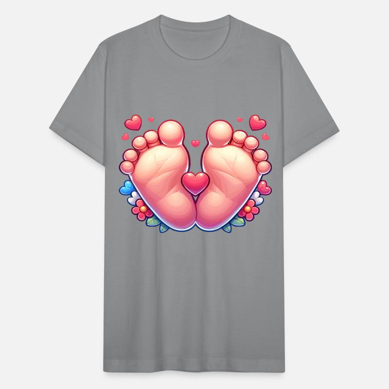 Adorable Baby Feet with Hearts and Flowers