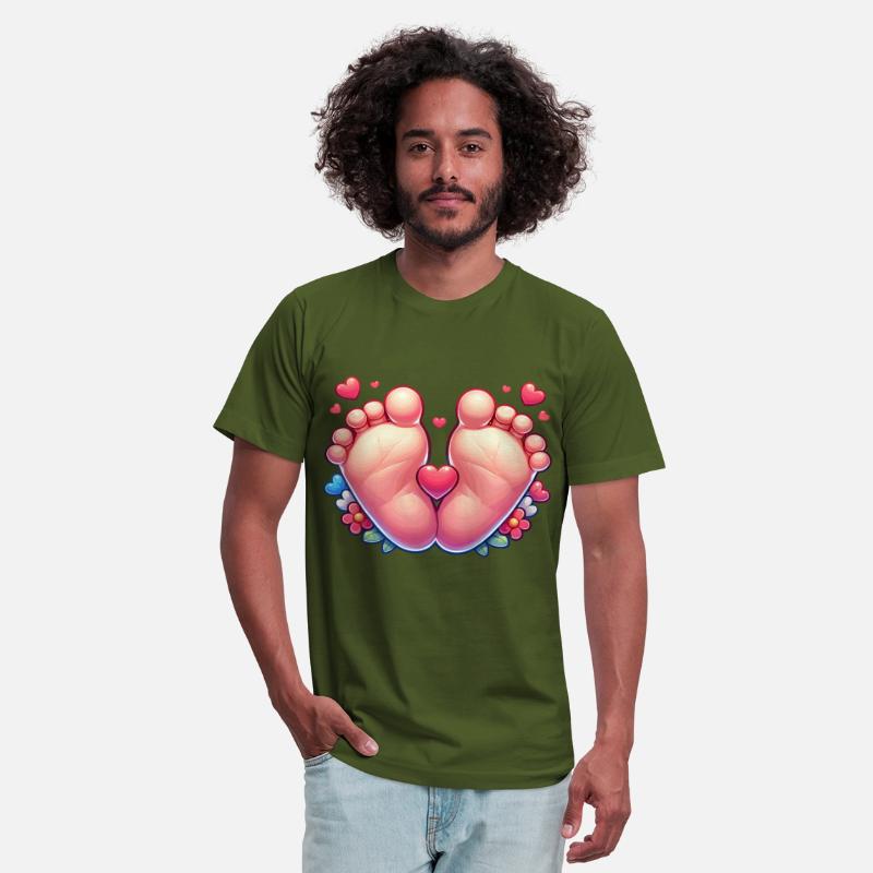 Adorable Baby Feet with Hearts and Flowers