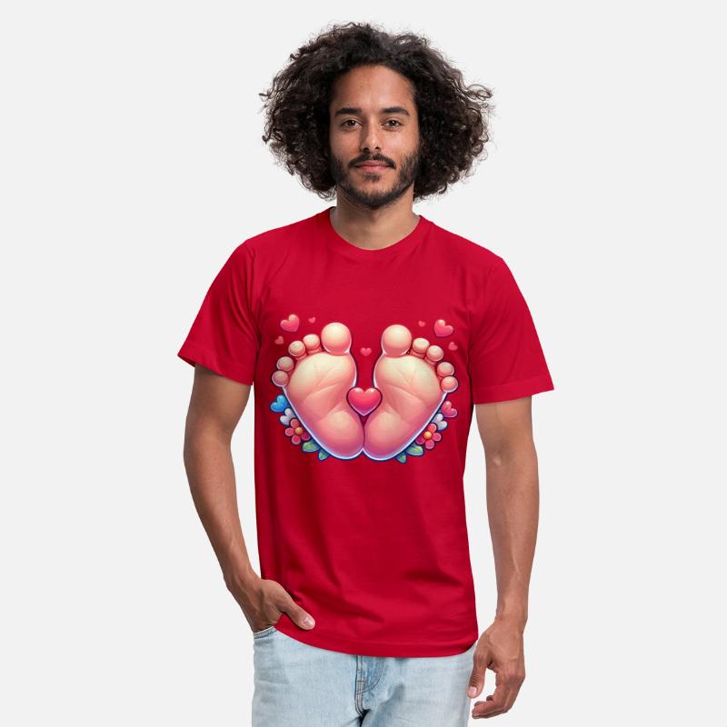 Adorable Baby Feet with Hearts and Flowers