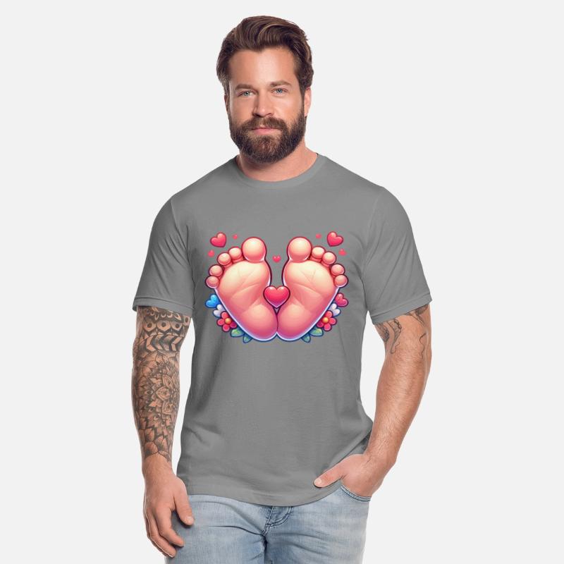 Adorable Baby Feet with Hearts and Flowers