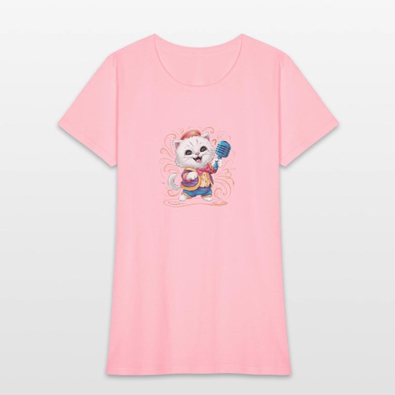 adorable white kitten dressed in colorful attire