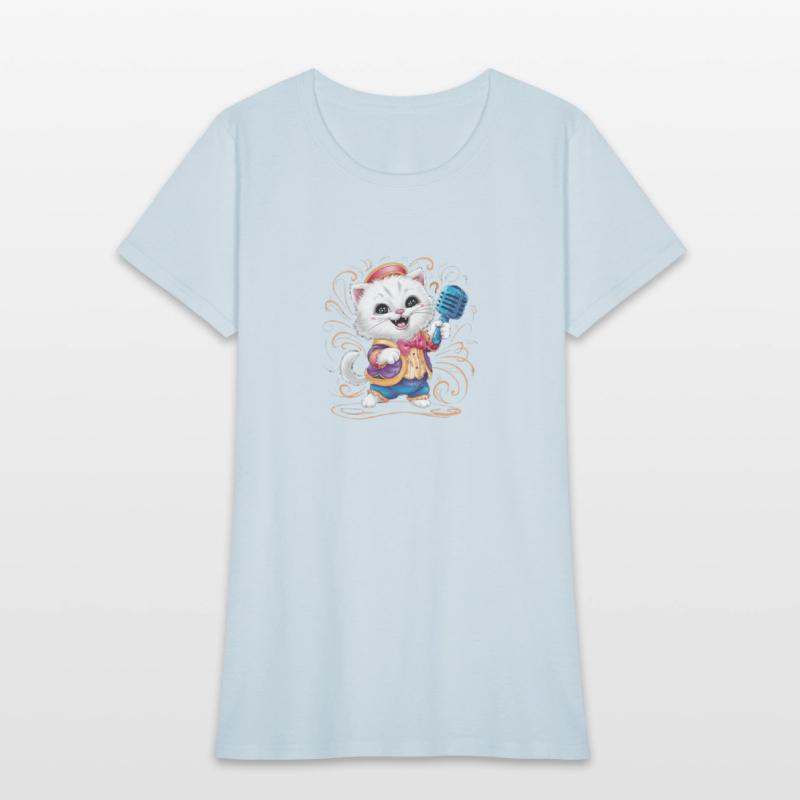 adorable white kitten dressed in colorful attire