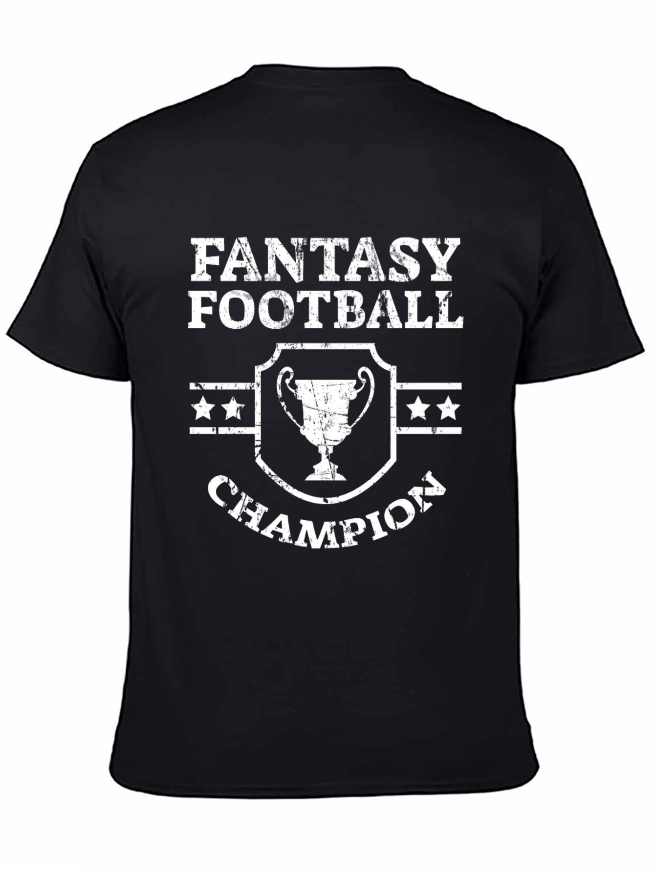 Fantasy Football Champion Graphic T-Shirt - Black