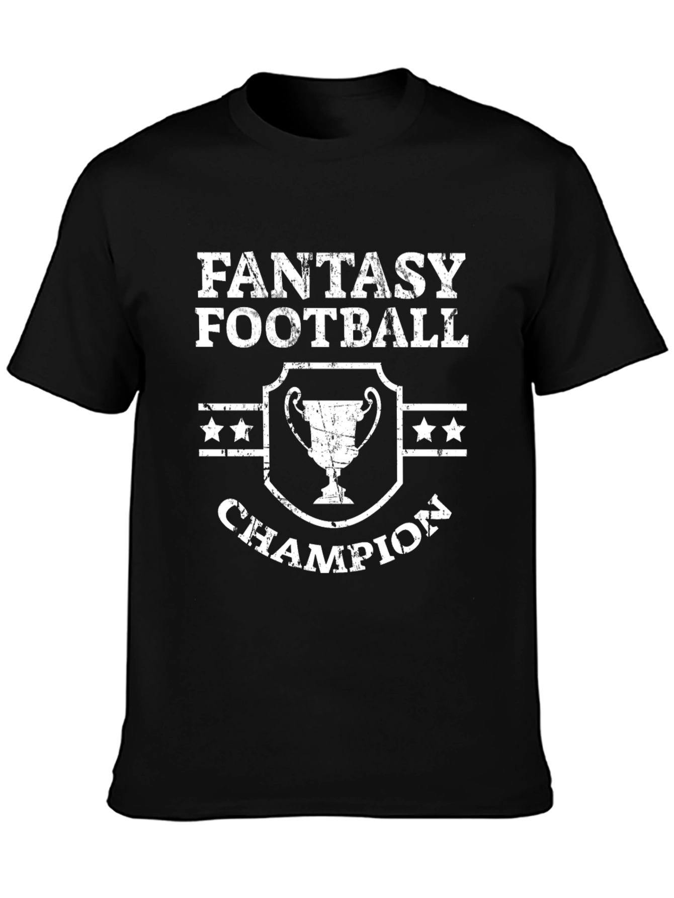 Fantasy Football Champion Graphic T-Shirt - Black