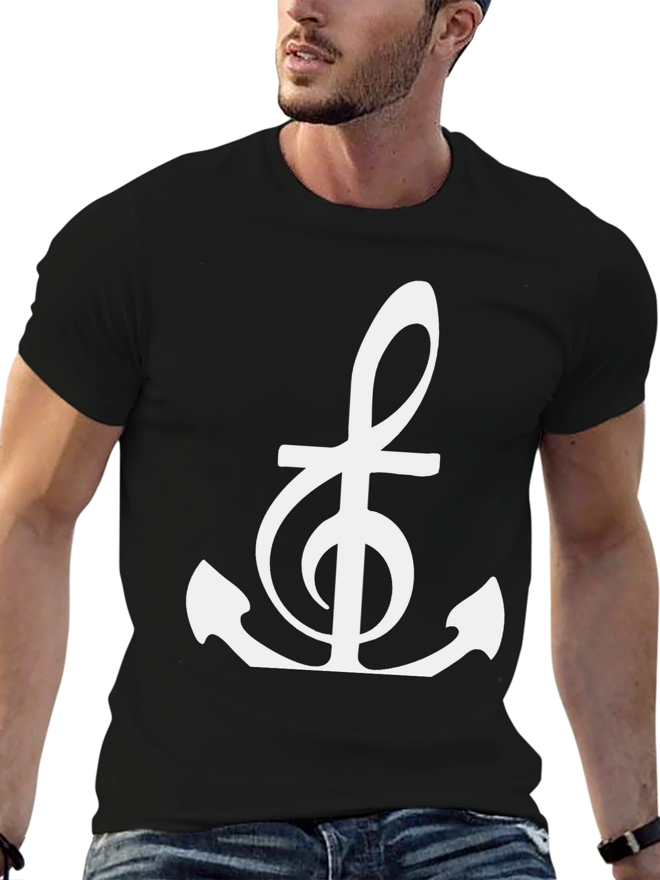 Music Anchor Graphic Tee - Black