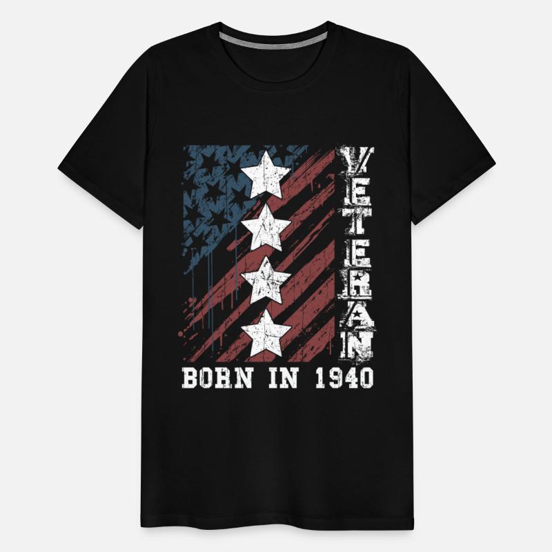 Age 82 Birth Year 1940 US Flag Proud Veterans Day