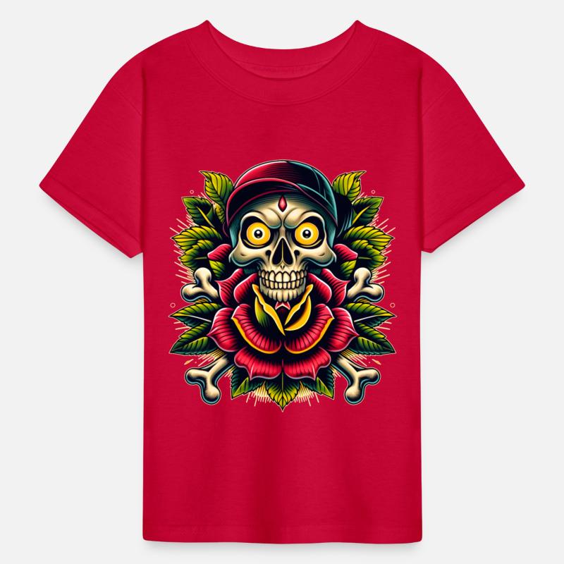 AI New School Skull with Rose