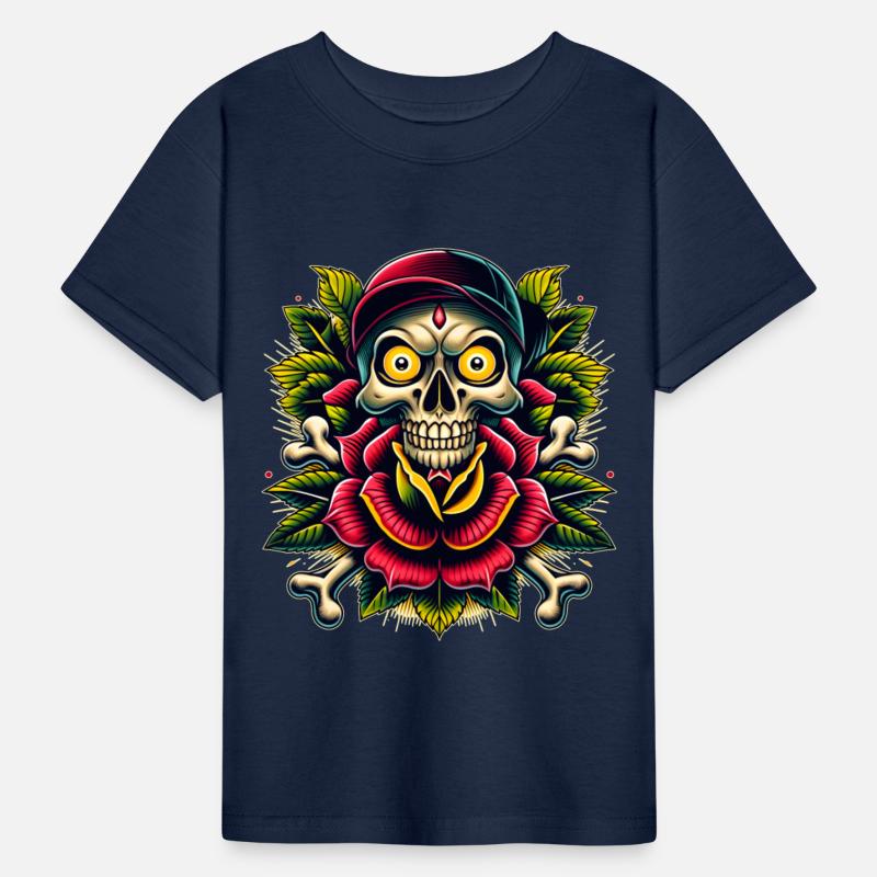 AI New School Skull with Rose