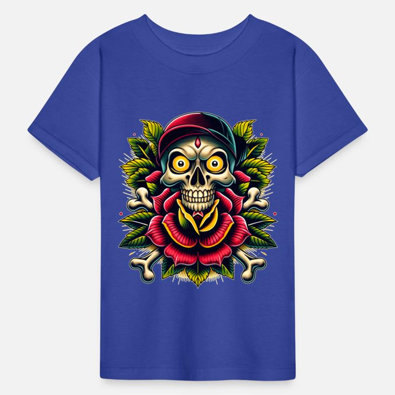 AI New School Skull with Rose