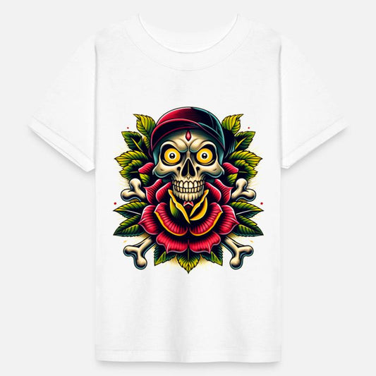 AI New School Skull with Rose