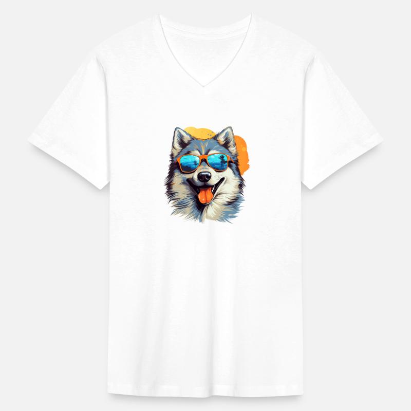 Alaskan Malamute Cool Dog Wearing Sunglasses