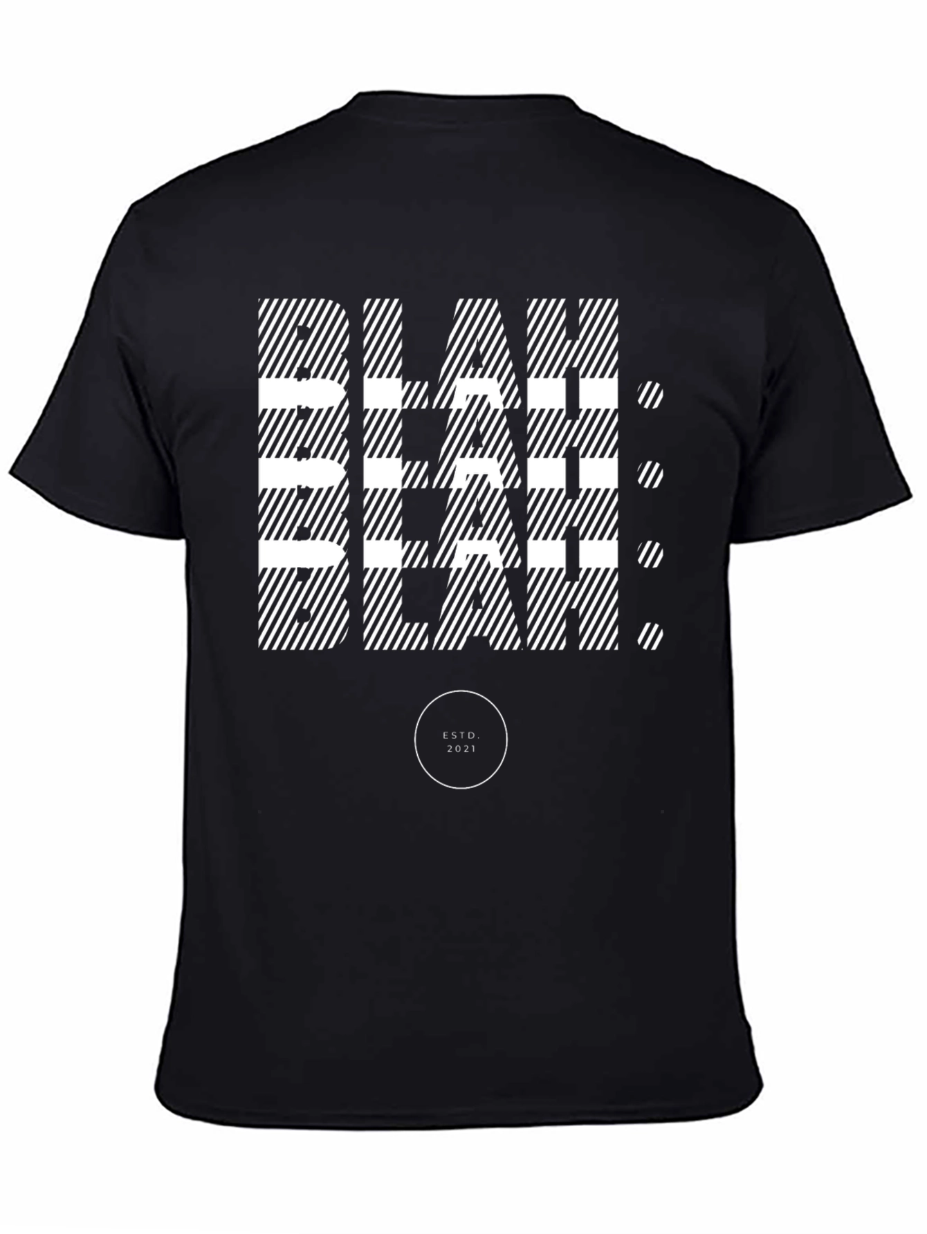 Blah Patterned Tee - Modern Striped Cotton Shirt