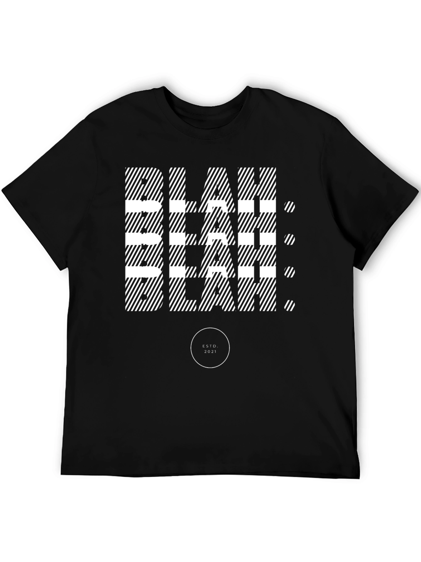 Blah Patterned Tee - Modern Striped Cotton Shirt