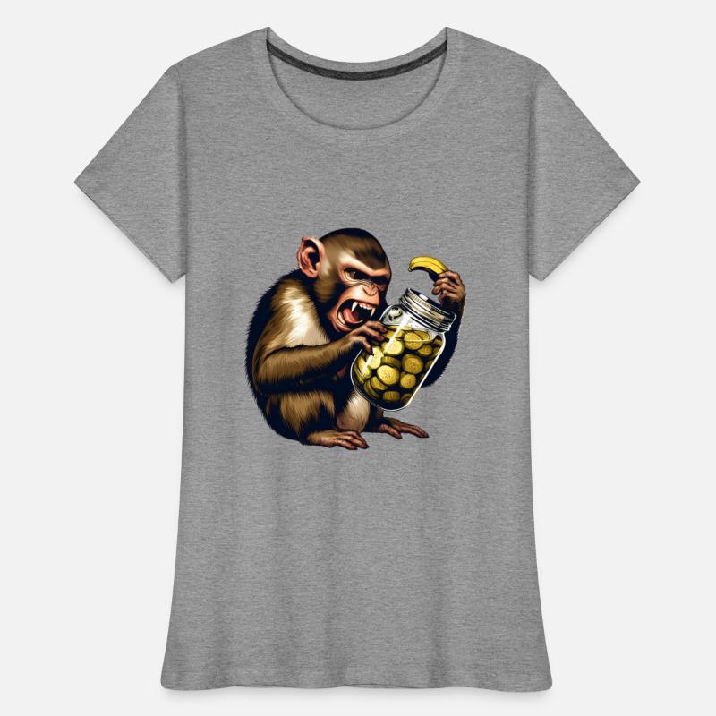 Angry monkey with cucumber jar