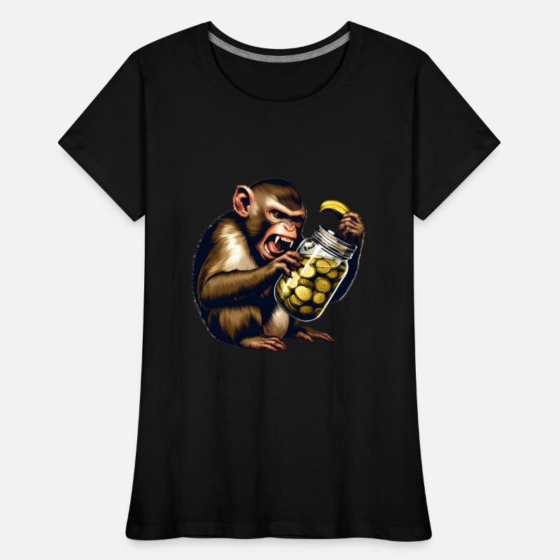 Angry monkey with cucumber jar