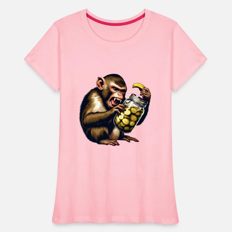 Angry monkey with cucumber jar