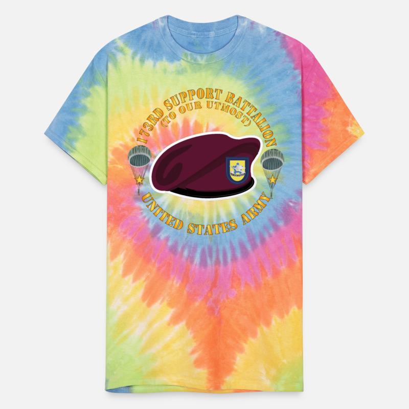 Army Maroon Beret FLash DUI 173rd Support Battalio