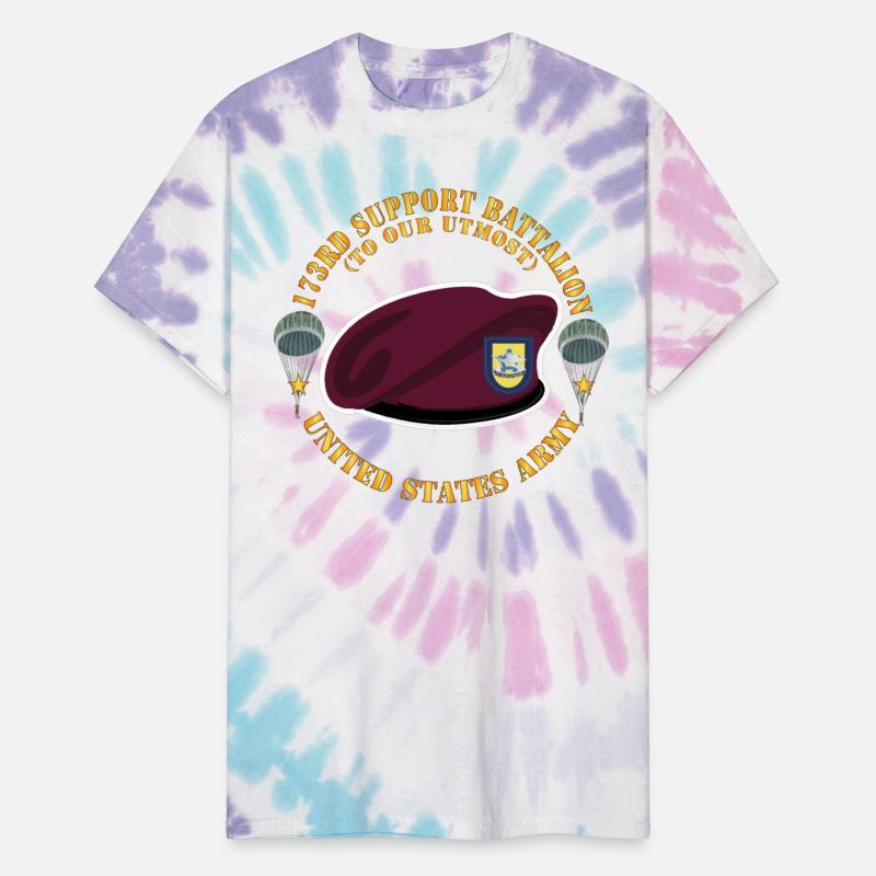 Army Maroon Beret FLash DUI 173rd Support Battalio